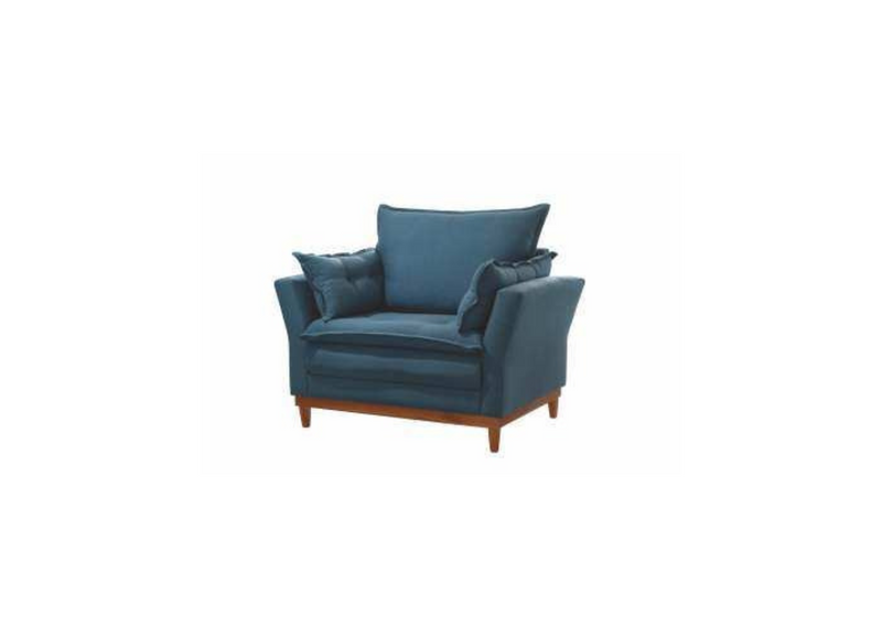 Sofá Clássico Luxury Tecido Veludo na Cor Azul 1.80m x 1.00m