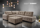 Sofá De Canto Everest Tecido Veludo Na Cor Bege 2.80m x 1.80m