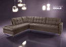 Sofá de Canto Ideale Tecido Veludo na Cor Marrom 3.00m x 2.00m