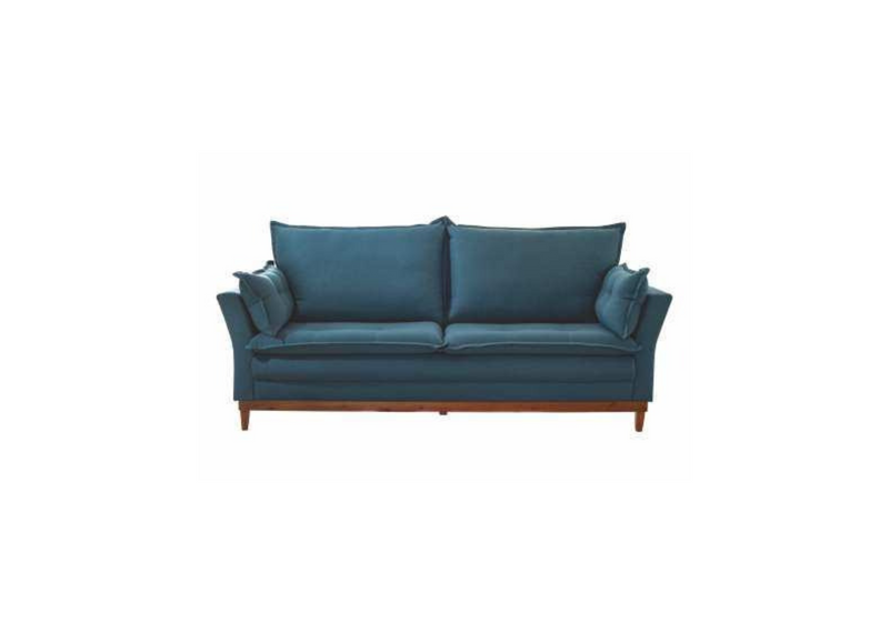 Sofá Clássico Luxury Tecido Veludo na Cor Azul 1.80m x 1.00m