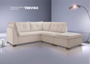 Sofá de Canto Treviso Tecido Veludo Branco Gelo 2.40m x 2.00m